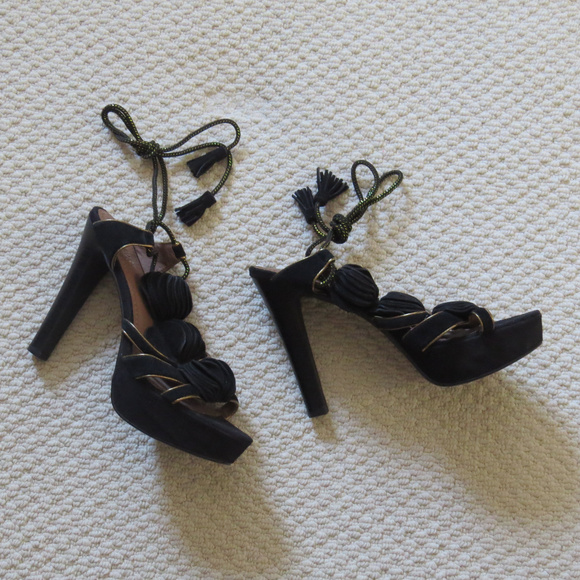 Colin Stuart Shoes - Colin Stuart Black Platform Heels Sz 8.5 Stiletto
